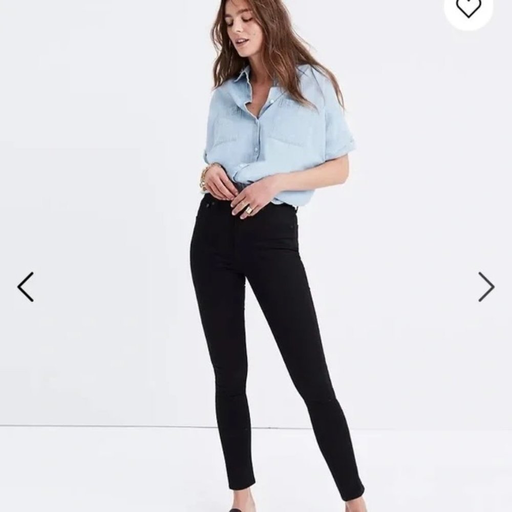 {Madewell} 10” High Rise Skinny Jeans in Black Carbondale Wash